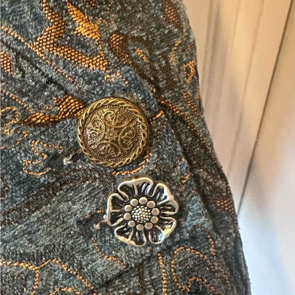 Venus.  Patchwork Blue and Gray Women's Coat. Size 10. - Picture 7 of 9